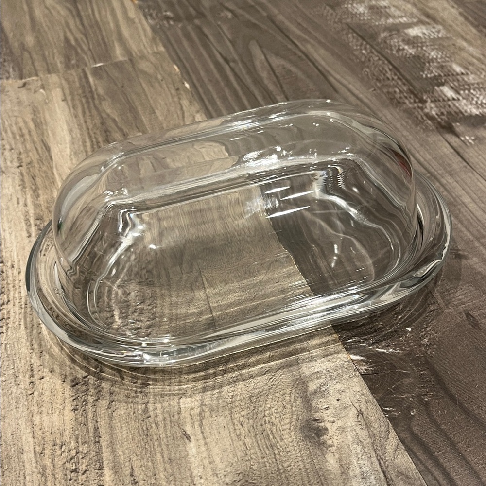 Crystalia Euro Style Glass Butter Dish